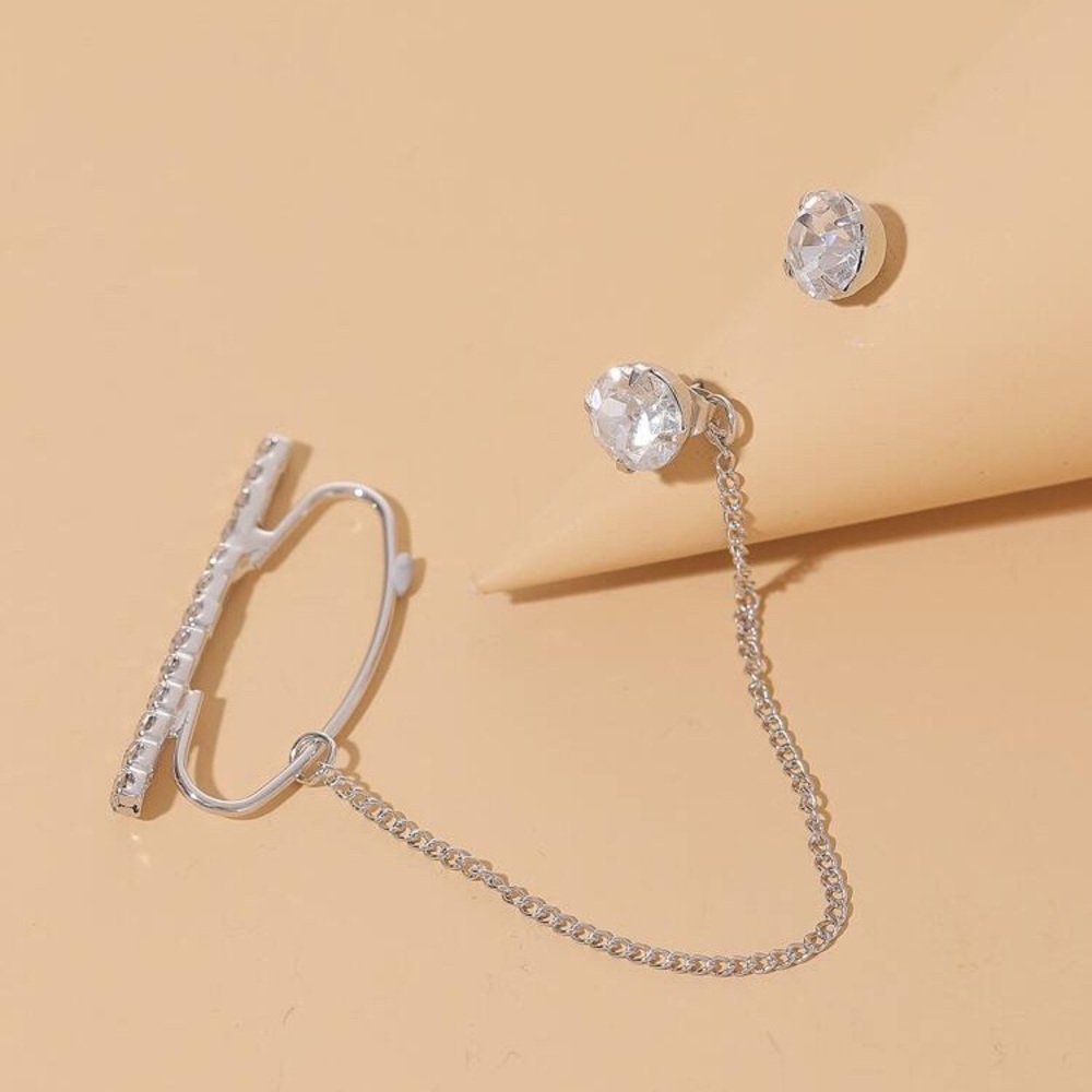 Earring Jacket Chain & Stud Set - Picture 3 of 4
